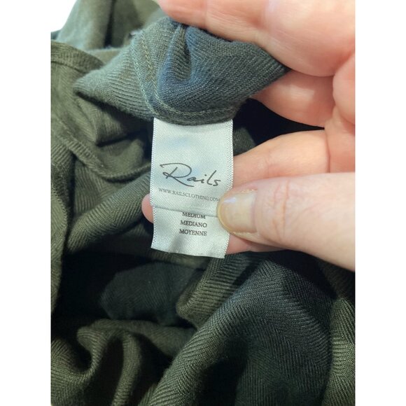 Rails Black Waves Blouse Hunter Olive Size M - Picture 4 of 15